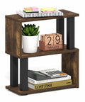 Turn N Tube Desk Organizer 3 Tier Desk Shelf in Amber Pine with notebooks, plant, wooden calendar, books, and calculator.