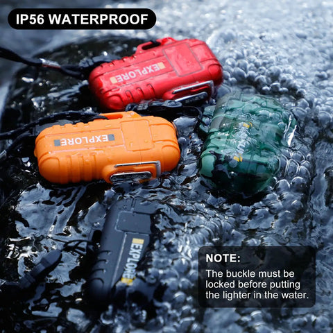 Dual Arc USB Rechargeable Lighter Outdoors Windproof Flameless Plasma Lighter Camping Hiking Waterproof Matches Survival Gear