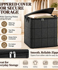 Heavy Duty Moving Storage Bins That Make Dealing With Clutter A Snap Featuring Sturdy Handles Secure Zipper And Quick Fold Layout For Bulky Coats And All Your Seasonal Stash with zippered cover for indoor storage.