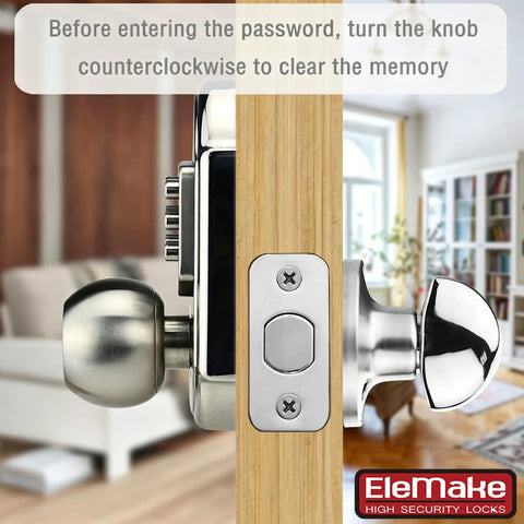 Stainless Steel 304 Mechanical Door Lock With Keypad And Deadbolt No Battery Needed Lock By Turning Knob Or Using Key Passcode