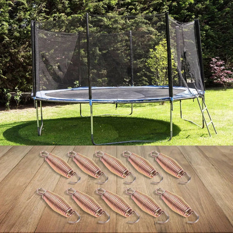 Heavy Duty Extension Springs 10 Pack Steel Coil Load Up To 50kg For Garage Doors Trailer Ramps Farm Gear Durable Carbon Steel Build in an outdoor setting.