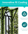 Close-up of Flat Top Garden Arch Trellis For Climbing Plants Extra Large 11 Ft By 9 Ft, showcasing PE coated steel.