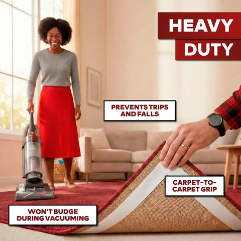 Extra Sticky Carpet Tape 2 Inch By 10 Yards Rug Gripper For Indoor Outdoor Use Keeps Rugs From Sliding On Hardwood Floors And Laminate, Double Sided Peel And Stick, Residue Free, Easy To Install