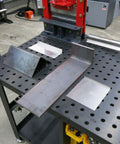 Beefy Benchtop Press Brake Deluxe Kit, 20 Ton Heavy Duty Sheet Metal Bender With 4 Way V Die in garage workshop