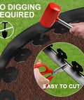Two Pack 1.5 Inch Garden Edging Border 100 Ft Total Length Plastic Landscaping Edge With 120 Spikes Easy No Dig Install shown with tools