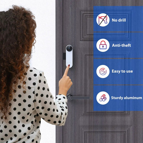Anti Theft Doorbell Mount Clamp On Side Of Door For Easy Install No Drill Required Secure Dark Gray Weather Resistant Use
