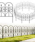 Heavy Duty Metal Fence Panels Set 32 Inch High By 10 Feet Long Five Panels No Digging Outdoor Dog Fence And Animal Barrier Rustproof Decor