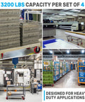 5 Inch By 2 Inch Heavy Duty Industrial Caster Wheels With Polyurethane On Polyolefin Core installed on warehouse carts