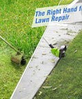 AC14RL3A Replacement Weed Wacker String Kit in use on a Ryobi One Plus Cordless Trimmer trimming lawn edges