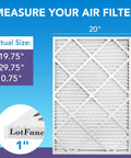 Twenty By Thirty By One Merv Eleven Air Filter Six Pack Fits Actual Size Nineteen Three Quarter By Twenty Nine Three Quarter Inches Electrostatic Pleated Ac Furnace Filter Captures Dust Smog Pet Dander Effectively dimensions chart