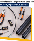 Underground Wire Splice Kit Two Pack For Direct Burial UF Cable 600 Volt Rated In Wall Splice Kit With Connectors And Heat Shrink Tubes Works With 14 3 To 8 3 AWG Pro Grade Must Have tools and components