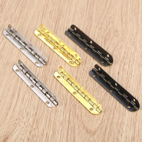 Antique Bronze Wood Box Hinges 4 Pack 65 By 15mm Gold Cabinet Hardware for Jewelry Chests displayed on wood surface
