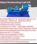 Jaryannix Mini Metal Lathe Benchtop 36W for Woodworking and DIY Projects 20000rpm High Speed Motor with specifications displayed.