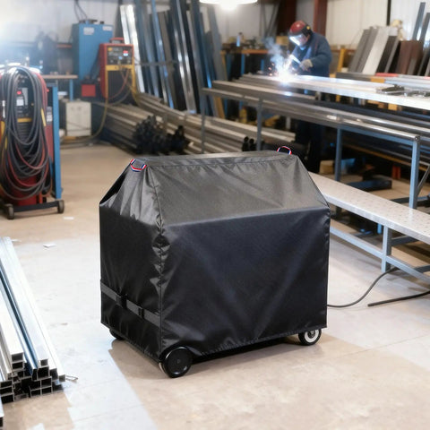 Beefy Dustproof Horizontal Bandsaw Cover For Metal Cutting Saws, 47.3 Inches Long, 30 Inches Wide, 50 Inches High, Black