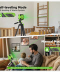 Self Leveling Laser Level With 60 Inch Tripod And 98 Feet Range Green Cross Line Laser Tool for leveling in room with tripod and case