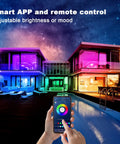 Smartphone controls LED Strip Lights 200ft Two Rolls For Bedroom With App And Remote Control 24V Color Changing Light Strips on house
