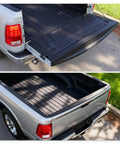 Rear Tailgate Molding Cap Spoiler For Dodge Ram 1500 2500 3500 2009 To 2018 showing installed view with open tailgate