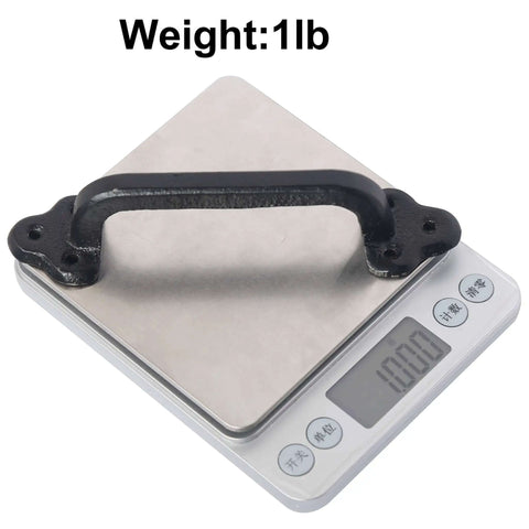 Rustic 9 Inch Cast Iron Sliding Barn Door Handle Set For Indoor Outdoor Use weighing 1lb on a scale