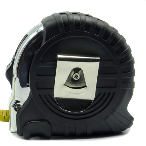 Side view of 40 Foot Tape Measure With Extra Wide Blade And Engineer Scale For Directional Drilling, Imperial Inch Foot And Metric Blade