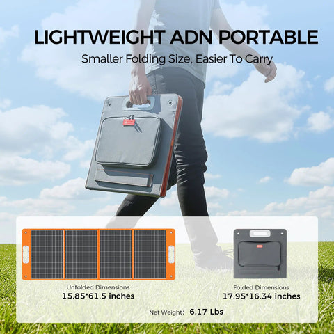 Grab And Go Solar Generator Bundle With Portable Power Station And Included Solar Panel showing lightweight design and dimensions.