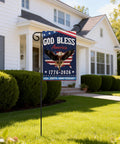 USA 250th Anniversary Garden Flag Yard Sign Double Sided Waterproof 12x18 Inch Outdoor Patriotic Banner displayed in front yard