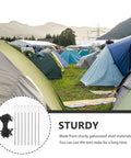 Camping scene with tents using Heavy Duty Tent Stakes Set with Fluorescent Ground Pegs and Dark Cord, perfect for hard ground anchoring.