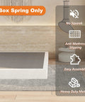 Heavy Duty Steel Box Spring For Queen Bed Base With Durable Cover And Quick No Sweat Setup Providing Rock Solid Mattress Support To Keep Your Bed Looking Sharp For Years, showing box spring with anti-slip features.