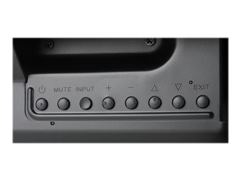 Control panel of Heavy Duty 70 Inch Led Business Display Built Like A Tank Featuring Dual Hdmi Vga Dvi Displayport Lan Control Ops Slot Plug And Play Ready.