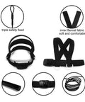 Bird Harness With Buckle Clip And Leash For Small Birds Outdoor Flying Kit showing black adjustable straps and secure buckle