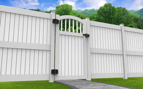 Heavy Duty Self Closing Gate Hinges Pair Black Steel Multi Adjust Tension And Alignment For No Sweat Outdoor Fence Setup on white gate.