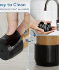 24 Pack Extra Small Silicone Felt Chair Leg Floor Protectors For Hardwood And Tile demonstrating waterproof and easy cleaning features.