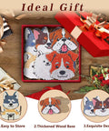 Dog Shaped Diamond Painting Coasters Kit With Holder For Drinks 8 Pieces DIY Diamond Art Coasters For Beginners And Adults