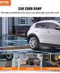 Rubber Curb Ramp Set For Driveway Two Pack Threshold Bridge With Reflective Safety Strips Ideal For Cars RVs Scooters
