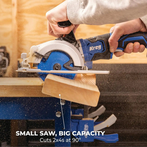 Using 20V Ionic Drive 4 1/2 Inch Circular Saw Bare Tool Pro Grade Power With Brushless Motor Built In Safety Features LED Cutline