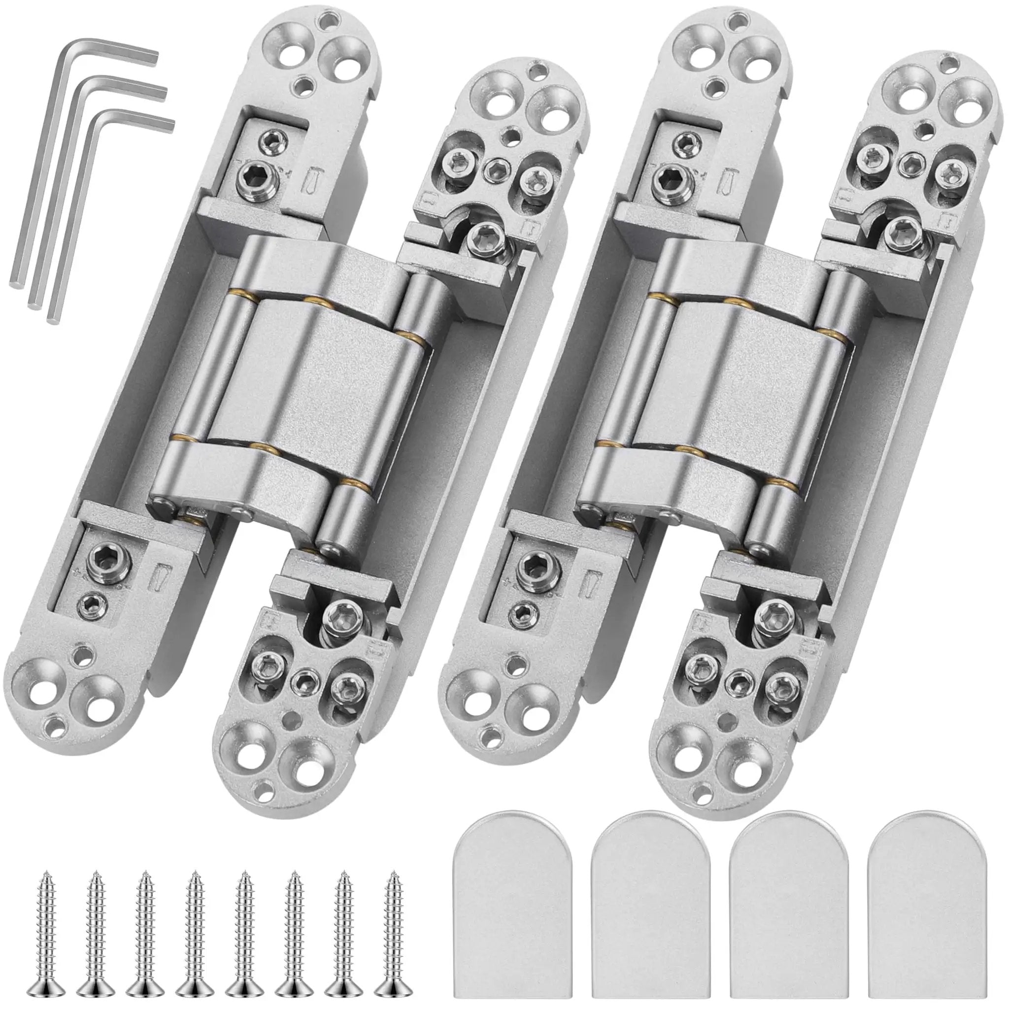 Hidden Door Hinge Set 6 Inch Silver 2 Pack ✓