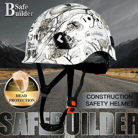 Side view of Construction Safety Helmet ABS Hard Hat With Adjustable Ventilation and 6 Point Suspension, Y-Type Chinstrap, for men.