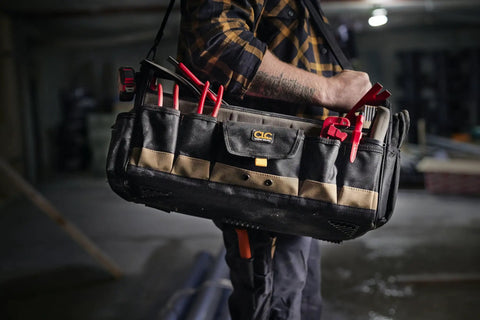 Top Tier Heavy Duty Soft Sided Tool Box With Adjustable Divider And Twenty Seven Hella Functional Pockets For Mechanics Contractors And Work Rig Management