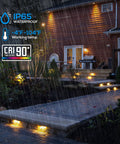 12 Pack 7 Inch LED Hardscape Lighting For Retaining Walls And Outdoor Steps in rain, 2700K Soft White, deck steps illuminated