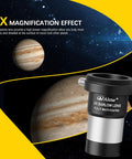 3X Barlow Lens 1.25 Inch For Telescopes With M42 Camera Adapter Metal Build Fully Multi Coated next to image of Jupiter