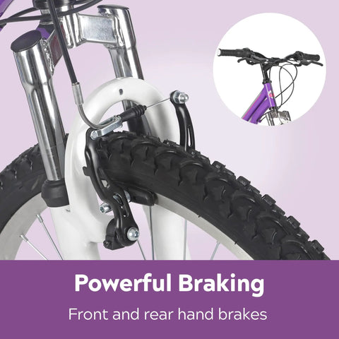 Trail Ready Mountain Bike For Youth And Adults With 24 Inch Wheels, 18 Speed, Steel Frame, Linear Pull Brakes, Front Suspension