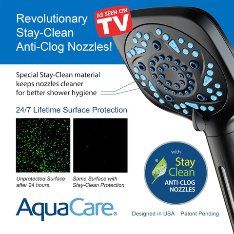 Six Way High Pressure Showerhead System With 82 Spray Modes Filtered Handheld Shower Head Cuts Chlorine To Soothe Dry Skin And Revive Hair Dual Power Wash For Tub Tile And Pets Hard Water Softener Black with anti-clog nozzles