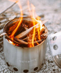Ultra Lightweight Packable Camping Stove For Hiking And Survival With Gasification Rocket Design, burning wood fuel