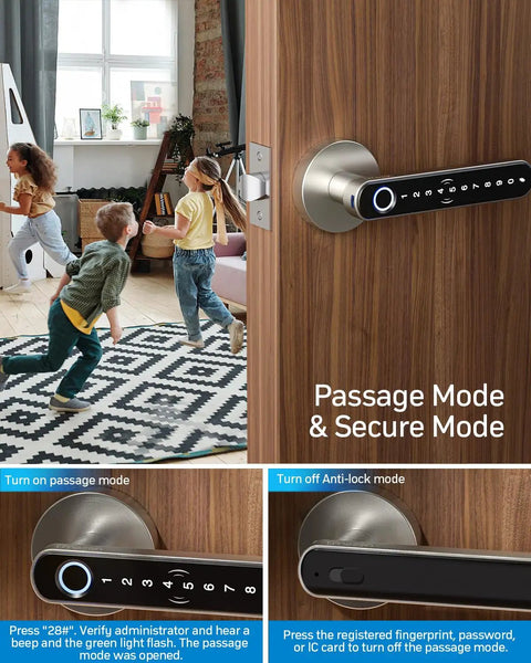 Smart Keyless Entry Door Lock With Rapid Biometric Scan And No Sweat Remote Access Powering A Legit Fingerprint Handle For Super Quick Bedroom Home Security And Zero Stress Living
