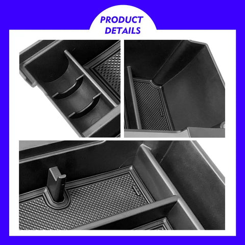 Subaru Crosstrek Center Console Organizer Tray Dual Layer Storage Box for 2024 2025 2026 models detailed view of compartments