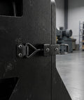 Heavy Duty Toggle Clamp Latches 12 Pack 220lbs Capacity Adjustable Quick Release Hasp 4001 Style on black metal cabinet door