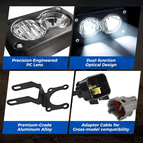 Upgraded Headlight Kit For Sur Ron Segway X260 And Talaria Sting R MX4 With Plug And Play Installation, rugged aluminum housing