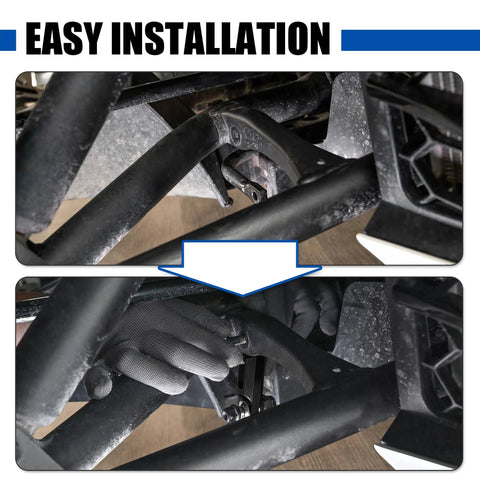 Sway Bar End Links For Can Am Spyder 2013 To 2026 F3 RT RS ST Series Black Heim Joint Upgrade installed on suspension
