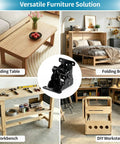 Heavy Duty Folding Brackets 4 Pack With Self Locking Hinges And Stainless Steel Screws used in folding table and bed setups.