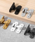 Premium Gold Aluminum Flip Gate Latch Set, Tough As Nails 90 To 180 Degree Swing Barn Door Lock in gold, black, white, silver finishes.
