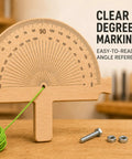 Boss Level Wooden Angle Ruler And String Line Corner Angle Finder Tool delivering clear degree markings for precise angle reference.